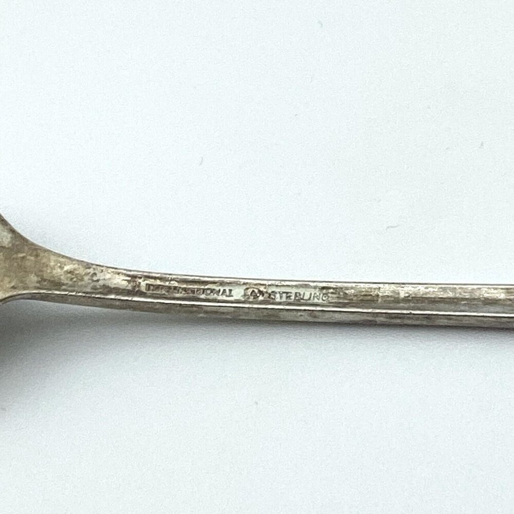 Mid Century International Sterling Silver Blossom Time Tea/Infant Spoon ENGRAVED - Picture 4 of 7